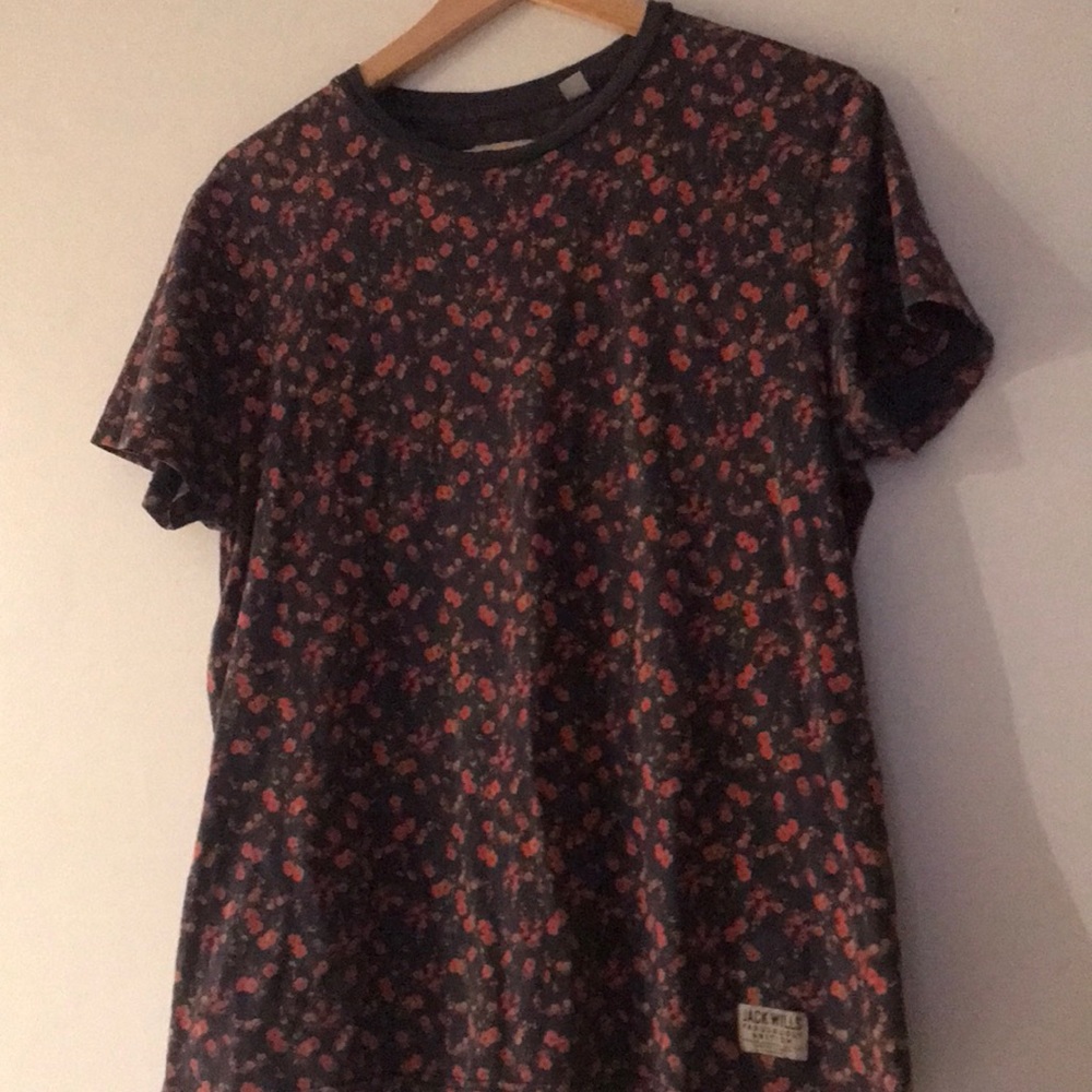 Jack Willis Fabulously British red flowers tee very sheik!